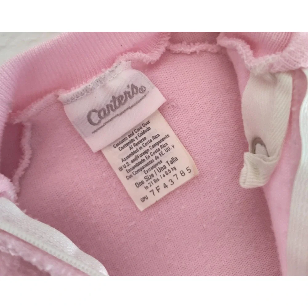 Vtg Carter's Pink Blue Bear Fleece Sleeper Bag Honey Bees One Size Up To 21 Lbs‎